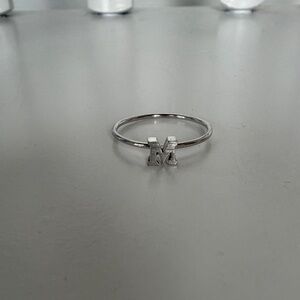 Silver Initial 'M' Ring